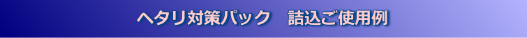 ヘタリ対策パック　詰込ご使用例